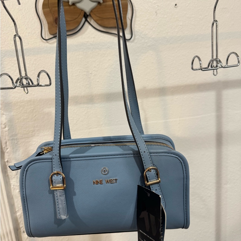 Nine West Blue Crossbody Bag Classic Structured Design